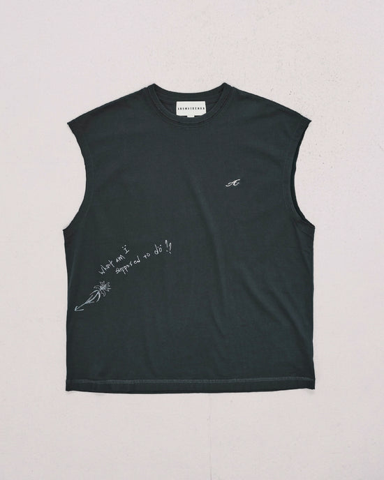"A" BASIC SLEEVLESS TOP GREY