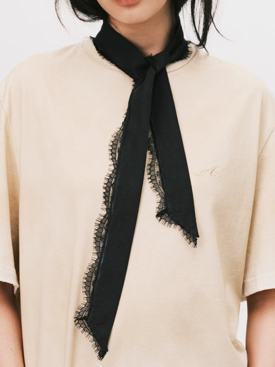 LACE WASHED SCARF BLACK (WOMEN)