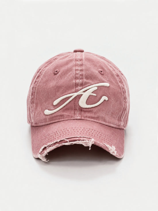 RAW EDGE BASEBALL CAP WASHED PINK